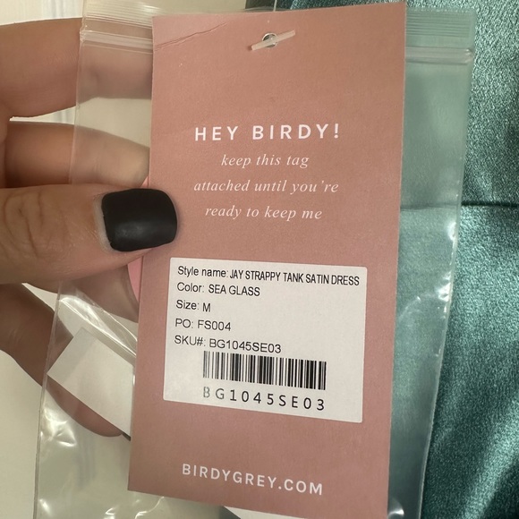 Birdygrey Jay Strappy Tank Satin Dress, size M - Picture 3 of 3